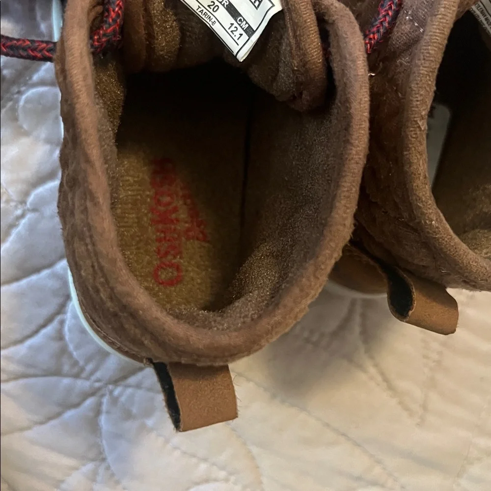 Oshkosh B’Gosh Tarin Brown & Blue Kids High Top Duck Boots Lace Up Shoes Sz 5